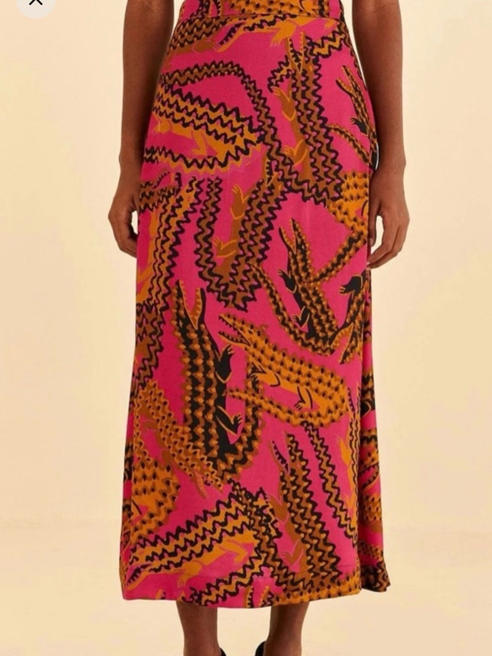 FARM Rio Magenta and Mustard Aline  Skirt